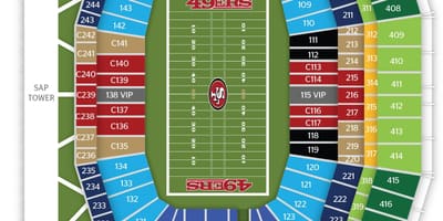 ನಕ್ಷೆ ಸ್ಯಾನ್ ಫ್ರಾನ್ಸಿಸ್ಕೋ 49ers ಕ್ರೀಡಾಂಗಣ