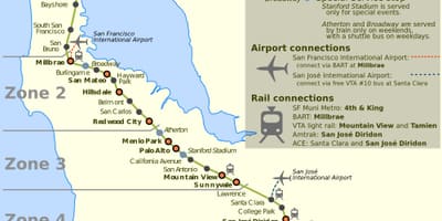 ಸ್ಯಾನ್ ಫ್ರಾನ್ಸಿಸ್ಕೋ caltrain ನಕ್ಷೆ
